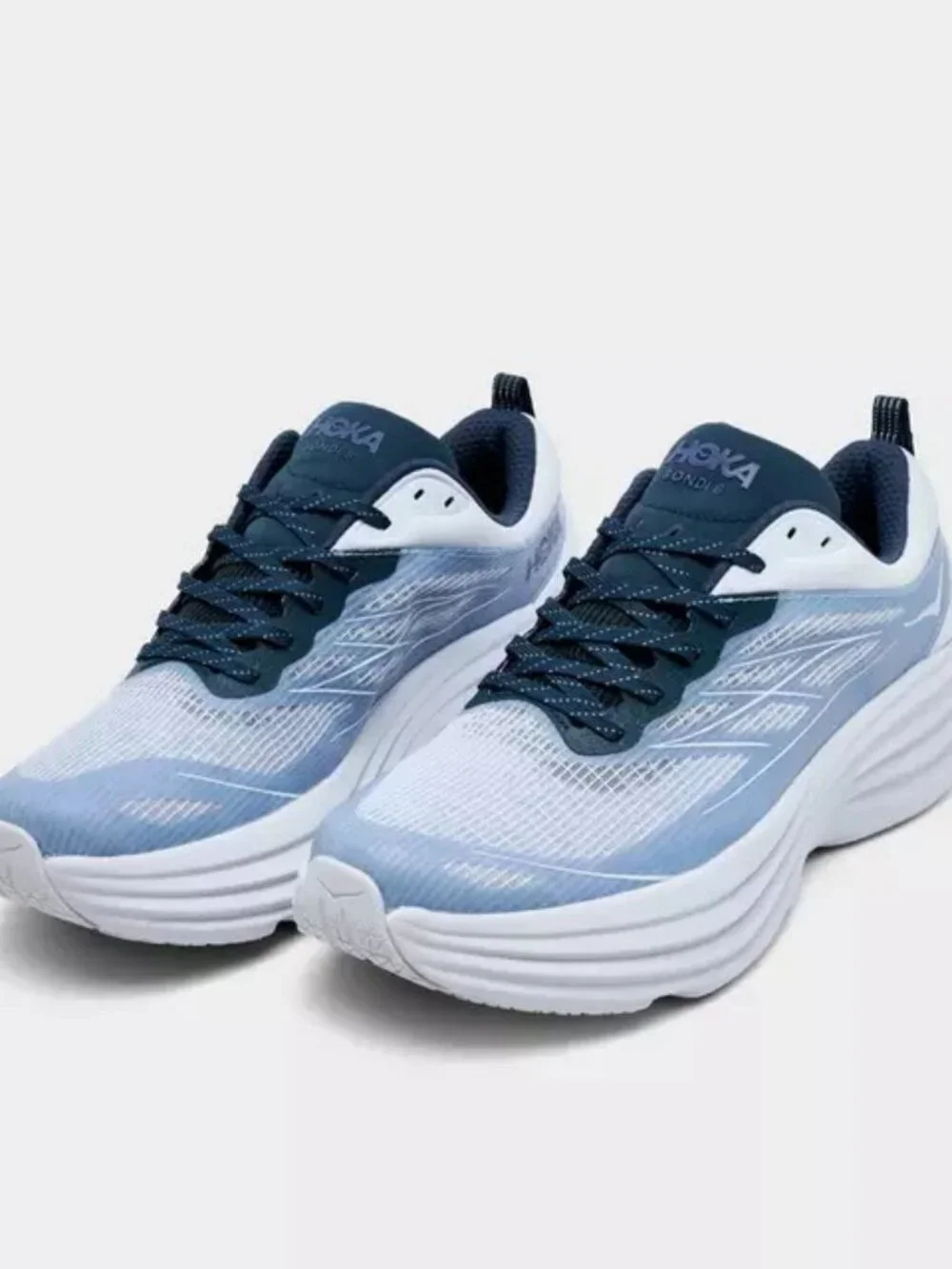 Men's Hoka One Bondi 8 TS Caged Shoes - Sea Ice Blue Grape Agate 115539M-SPRG